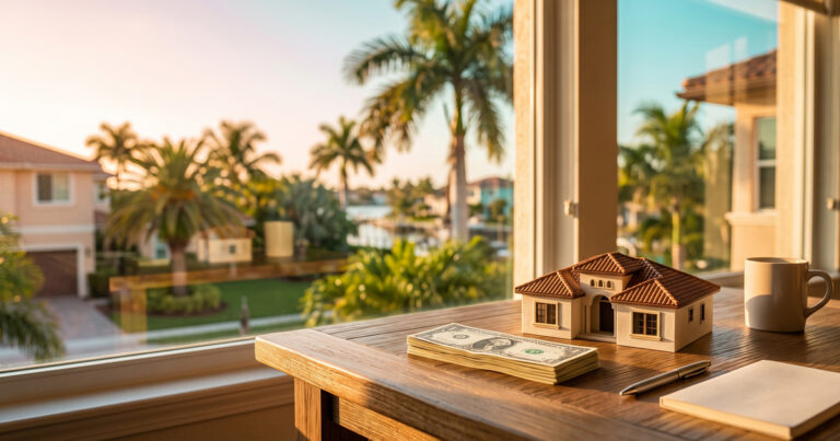 Model house, money, scenic view.