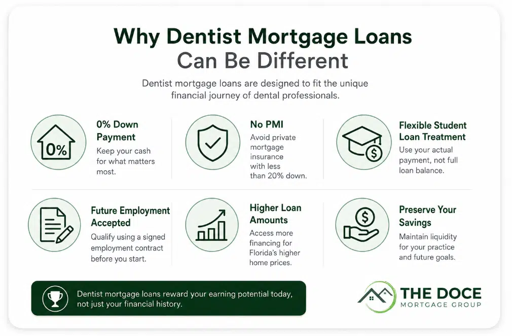 Whats the best option for a florida dentist mortgage loan