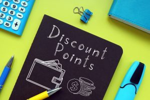 Os pontos de desconto são mostrados em uma foto usando o texto