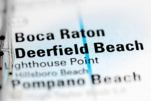 DeerfieldBeachFloridaUsaOnAMap