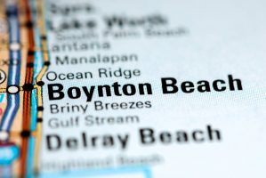 BoyntonBeachFloridaUsaOnAMap